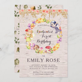 Enchanted Forest Fairy verjaardagsuitnodiging Kaart