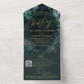 Enchanted Forest Fairy Woodland Emerald Elegant All In One Uitnodiging (Binnen)