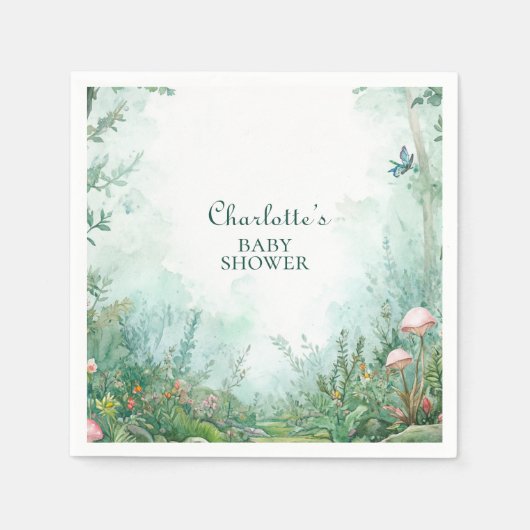 Enchanted Forest Fairytale Forest Baby Shower Servet (Voorkant)