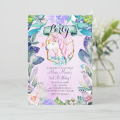 Enchanted Forest Fantasy Magical Unicorn Party Kaart (Staand voorkant)