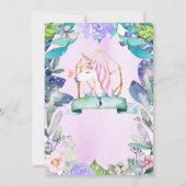 Enchanted Forest Fantasy Magical Unicorn Party Kaart (Achterkant)