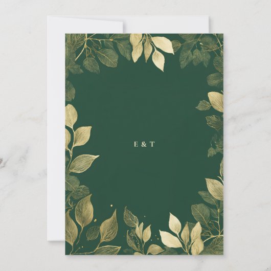 Enchanted Forest Faux Gold Foliage Elegante bruilo Kaart (Achterkant)