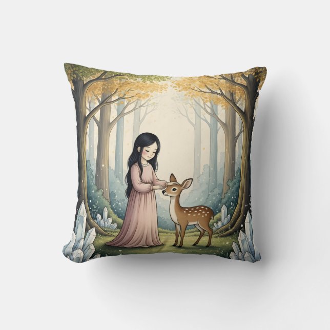 Enchanted Forest Fawn Kussen (Voorkant)