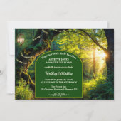 Enchanted Forest feestelijke huwelijksuitnodiging Kaart (Voorkant)