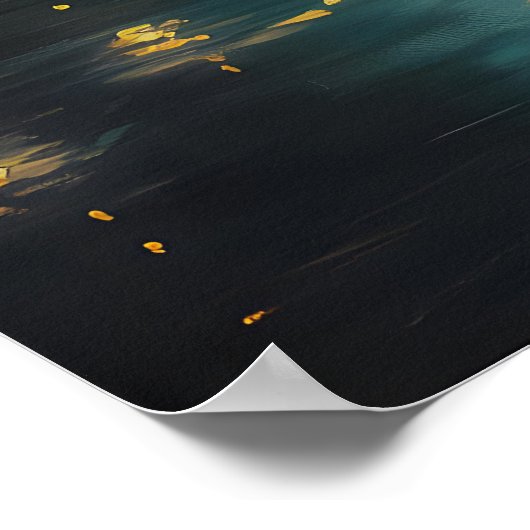 Enchanted Forest Fireflies Art Printable Magical Poster (Hoek)