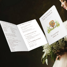 Enchanted Forest Flower Tree Wedding Programme