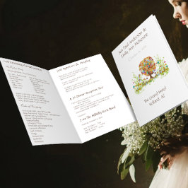 Enchanted Forest Flower Tree Wedding Programme