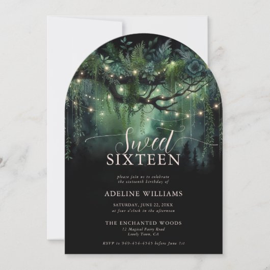 Enchanted Forest Foliage Arch Sprookje Zoet 16 Kaart (Voorkant)