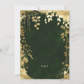 Enchanted Forest Foliage Lijst Gold Magic Wedding Kaart (Achterkant)
