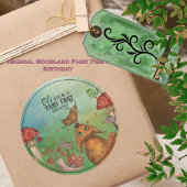 Enchanted Forest Fox & Snail Fairy Eerste Verjaard Ronde Sticker