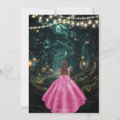 Enchanted Forest Fuchsia roze jurk XV Quinceañera Kaart (Achterkant)