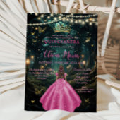 Enchanted Forest Fuchsia roze jurk XV Quinceañera Kaart