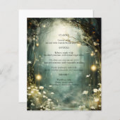 Enchanted Forest Garden Path Green Wedding Menu (Voorkant / Achterkant)