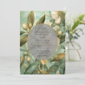 Enchanted Forest Garden Wedding Kaart (Staand voorkant)