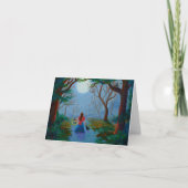 Enchanted Forest Girl Black Cat Creationarts Kaart (Voorkant)