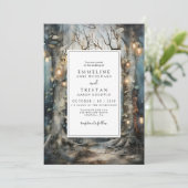 Enchanted Forest gloeiende lichten bruiloft Kaart (Staand voorkant)