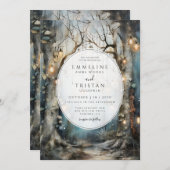 Enchanted Forest gloeiende lichten bruiloft Kaart (Voorkant / Achterkant)
