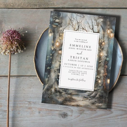 Enchanted Forest gloeiende lichten bruiloft Kaart