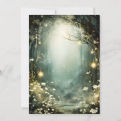 Enchanted Forest Glowing Lights Path Wedding Kaart (Achterkant)