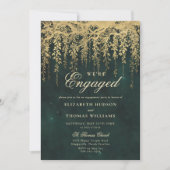 Enchanted Forest Gold Church Engagement Party Kaart (Voorkant)