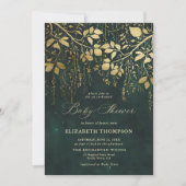 Enchanted Forest Gold Greenery Magisch Baby shower Kaart (Voorkant)