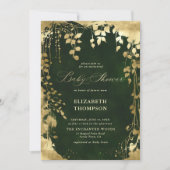 Enchanted Forest Gold Lijst Foliage Baby shower Kaart (Voorkant)