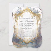 Enchanted Forest Gold Lijst Wedding Kaart (Voorkant)