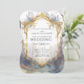 Enchanted Forest Gold Lijst Wedding Kaart (Staand voorkant)