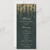 Enchanted Forest Gold Vine Elegant Wedding Program (Voorkant)