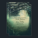 Enchanted Forest Green Blue Lights Rustic Wedding Kaart<br><div class="desc">Aanpassen voor elke gebeurtenis.</div>