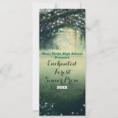 Enchanted Forest Green Blue Prom VIP Party Ticket Kaart (Achterkant)