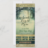 Enchanted Forest Green Blue Prom VIP Party Ticket Kaart (Voorkant)