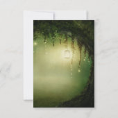 Enchanted Forest Green Wedding RSVP Response Kaart (Achterkant)