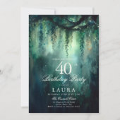 Enchanted Forest Greenery Fairy 40th Birthday Kaart (Voorkant)