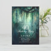 Enchanted Forest Greenery Fairy 40th Birthday Kaart (Staand voorkant)
