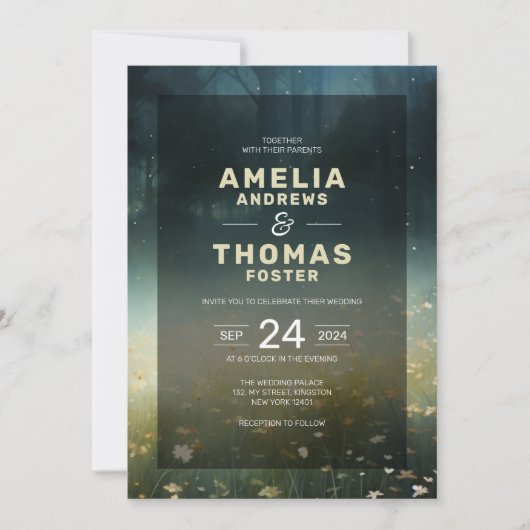 Enchanted Forest grillige sprookjeshuwelijk Kaart (Voorkant)