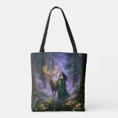 Enchanted Forest Guardian & Majestic Deer Tote Bag (Achterkant)