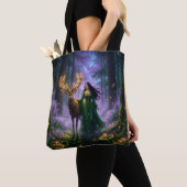 Enchanted Forest Guardian & Majestic Deer Tote Bag (Dichtbij)