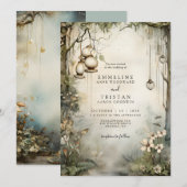 Enchanted Forest hangende lantaarns bruiloft Kaart (Voorkant / Achterkant)