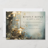 Enchanted Forest hangende lantaarns bruiloft Save The Date (Voorkant)