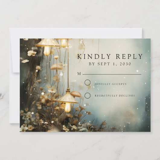 Enchanted Forest hangende lantaarns bruiloft Save The Date (Voorkant)