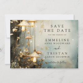 Enchanted Forest Hanging Lanterns Wedding Save The Date