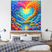 Enchanted Forest Hart van Licht Ontwerp Canvas Afdruk (Insitu (Slaapkamer))