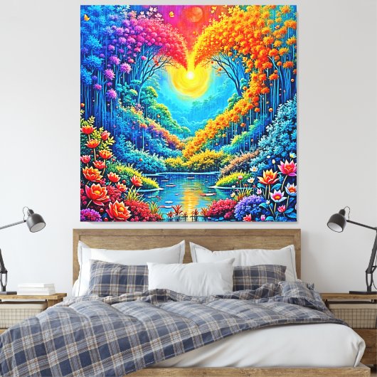 Enchanted Forest Hart van Licht Ontwerp Canvas Afdruk (Insitu (Slaapkamer))