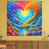 Enchanted Forest Hart van Licht Ontwerp Canvas Afdruk (Insitu (Woonkamer))