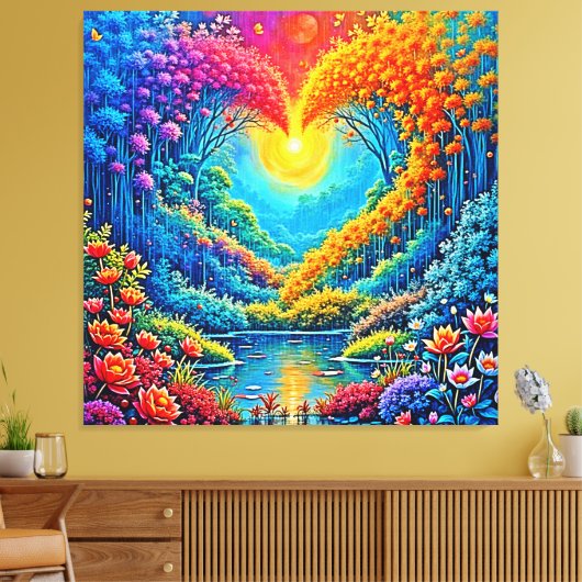 Enchanted Forest Hart van Licht Ontwerp Canvas Afdruk (Insitu (Woonkamer))