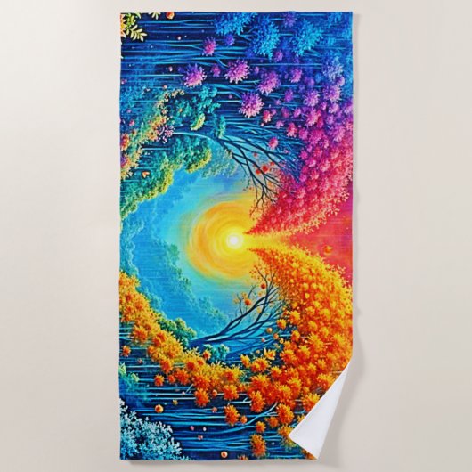 Enchanted Forest Hart van Licht Ontwerp Strandlaken (Voorkant)