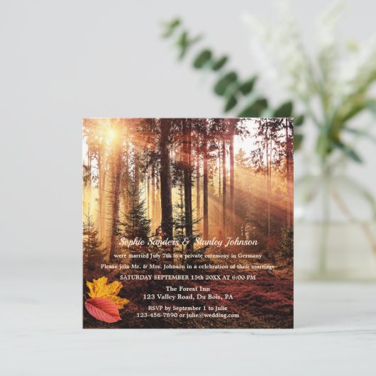 Enchanted Forest Herfst Post of After Wedding Invi Kaart (Staand voorkant)