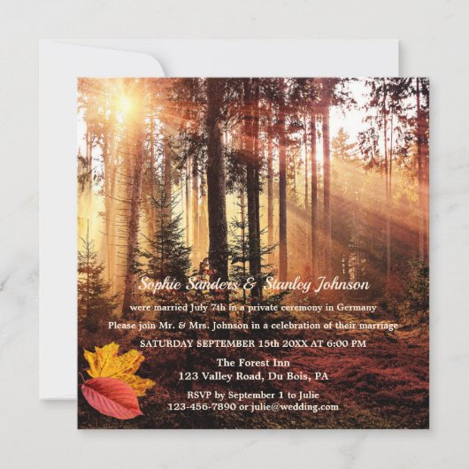 Enchanted Forest Herfst Post of After Wedding Invi Kaart (Voorkant)