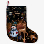 Enchanted Forest Holiday Stocking-Woodland Animals Kleine Kerstsok (Voorkant)